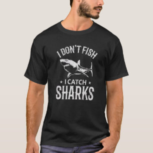 Camiseta Pesca de Tubarão Branco Eu Não Pesco Eu Pego Tubar