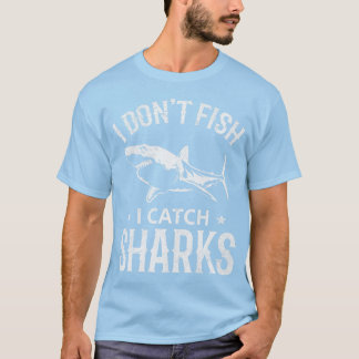 Camiseta Pesca de tubarão branco excelente Não pesco pesco