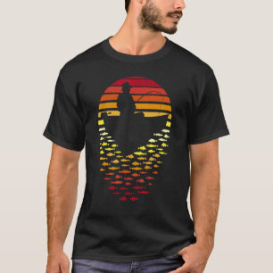 Camiseta Pesca dia de os pais Retro Sunset Pescador Pai e