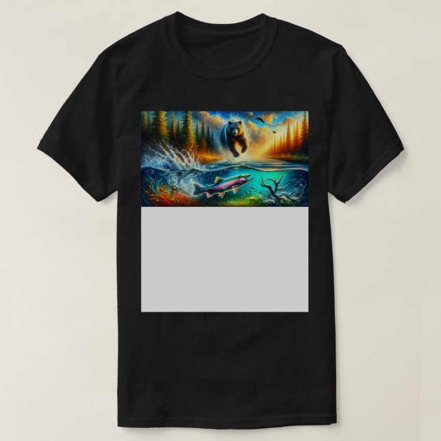 Camiseta Pesca do Estilo do Canadá (Frente do Design)