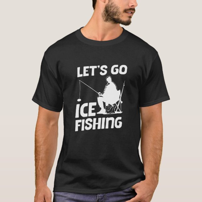 Camiseta Pesca Do Peixe-Gelo Com Pesca Do vamos Ice Rod P (Frente)