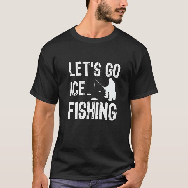 Camiseta Pesca Do Peixe-Gelo Com Pesca Do vamos Ice Rod P (Frente)
