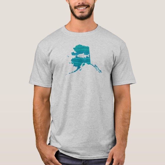Camiseta Pesca do salmão no Alasca Wave (Frente)