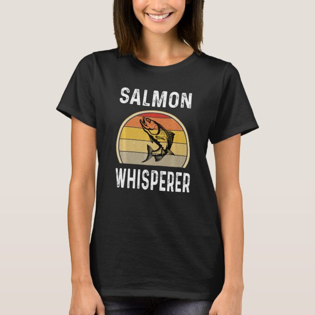 Camiseta Pesca do Suspiro do Salmão: Pesca do Pescador Retr (Frente)