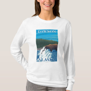 Camiseta Pesca do urso no rio - Dawson, Alaska