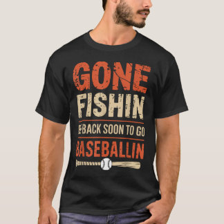 Camiseta Pesca e Beisebol Divertidos