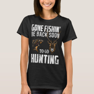 Camiseta Pesca e caça de peixe engraçado presente de caça a