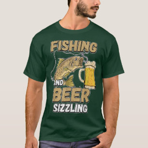 Camiseta Pesca E Cerveja - Pescador De Pesca Que Arrasta F