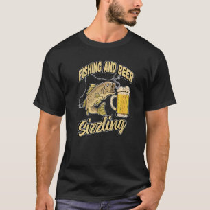Camiseta Pesca E Cerveja - Pescador De Pesca Que Arrasta F