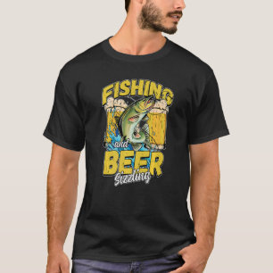 Camiseta Pesca E Cerveja - Pescador De Pesca Que Arrasta F