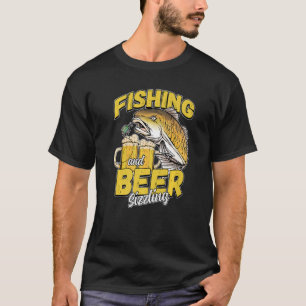 Camiseta Pesca E Cerveja - Pescador De Pesca Que Arrasta F
