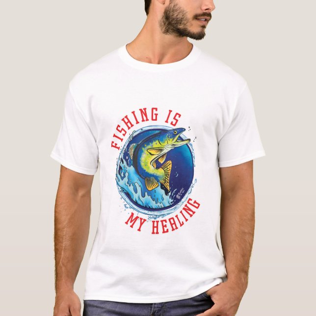 Camiseta Pesca É Minha Branca De Cura (Frente)
