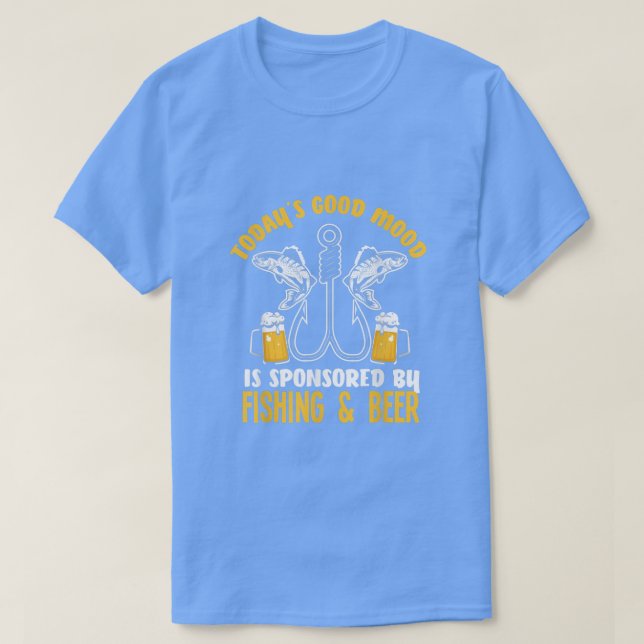 Camiseta Pesca E Pesca De Pescadores Engraçados Com Cerveja (Frente do Design)