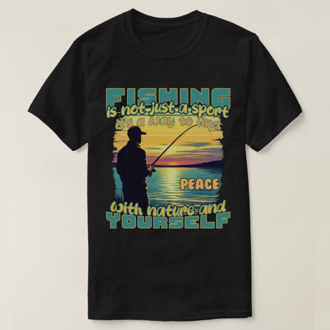 Camiseta Pesca: Encontre Paz com a Natureza e Você Mesmo (Frente do Design)