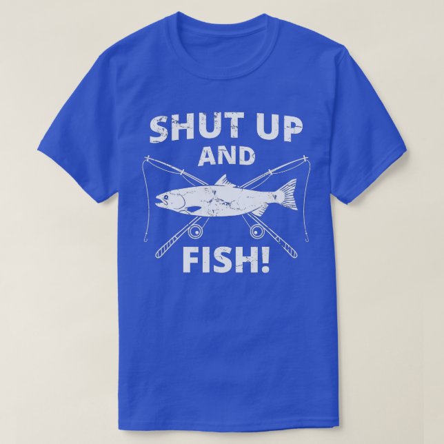 Camiseta Pesca Engraçada - Cale-Se E Peixe - Pesca (Frente do Design)