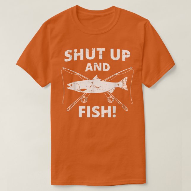 Camiseta Pesca Engraçada Cale-Se E Pesca De Peixe  (Frente do Design)