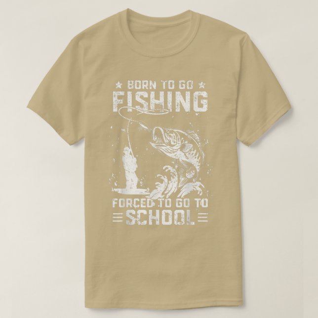 Camiseta Pesca Engraçada De Bass Para Homens Nasceres Irem  (Frente do Design)