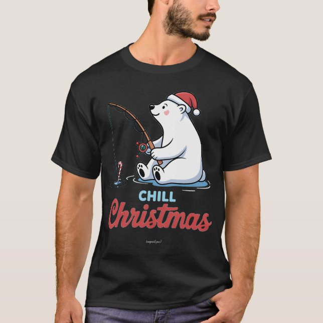 Camiseta Pesca engraçada de Natal Peixe (Frente)