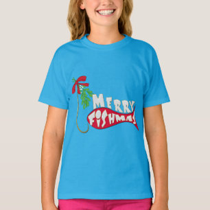 Camiseta Pesca engraçada do Natal - Fishmas alegre