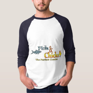 Camiseta Pesca engraçada dos peixes e dos pintinhos
