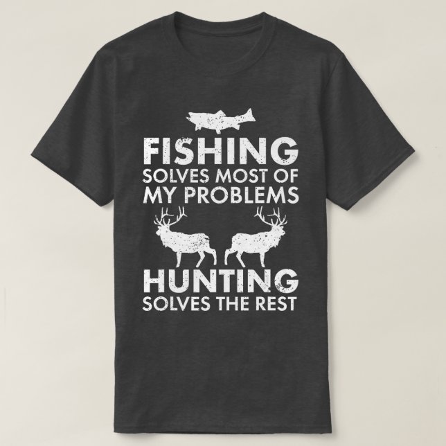 Camiseta Pesca Engraçada E Caça No Presente Humor De Natal (Frente do Design)