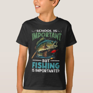 Camiseta Pesca Engraçada Para Meninos Peixes Jovens Dizendo
