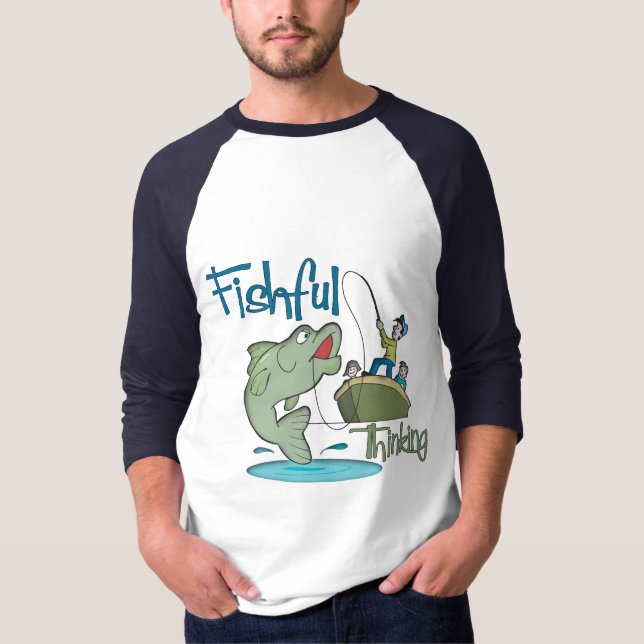Camiseta Pesca Engraçada - Pensamento Pescado (Frente)