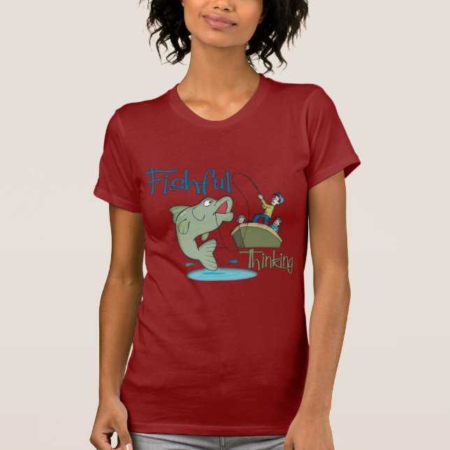 Camiseta Pesca Engraçada - Pensamento Pescado (Frente)