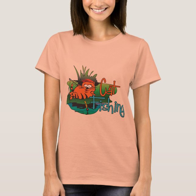 Camiseta Pesca Engraçada - Pesca De Gato (Frente)