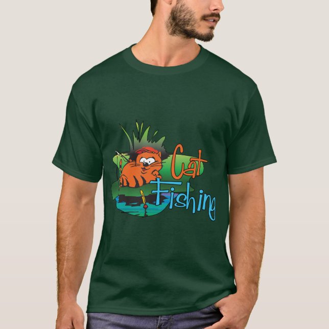 Camiseta Pesca Engraçada - Pesca De Gato (Frente)