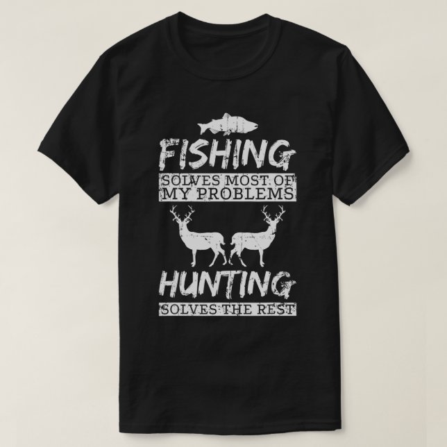 Camiseta Pesca Engraçada Resolve O Problema Dos Peixes Gran (Frente do Design)