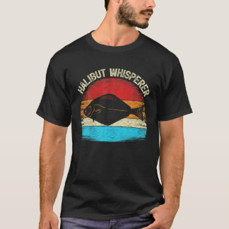 Camiseta Pesca Engraçada Vintage Retro Halibut Whispere