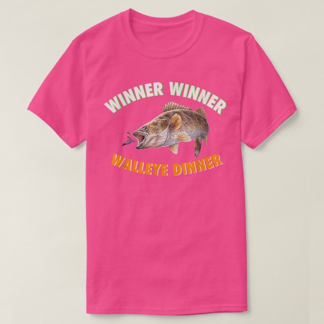 Camiseta Pesca engraçadaWINNER WINNER WALLEYE JANTA peixe-f (Frente do Design)