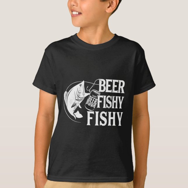 Camiseta Pesca Engraçado Com Cerveja (Frente)