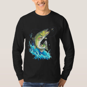 Camiseta Pesca Gráfico Peixes De Baixo Grande