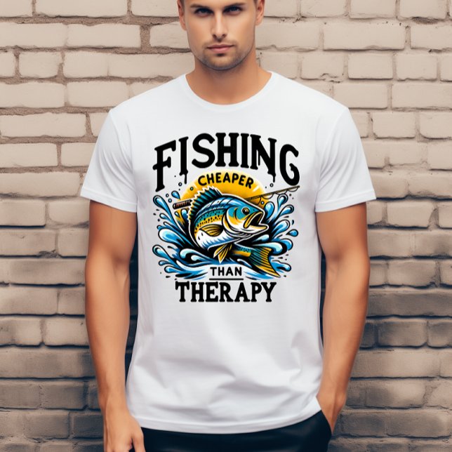 Camiseta Pesca mais barata do que terapia (Criador carregado)