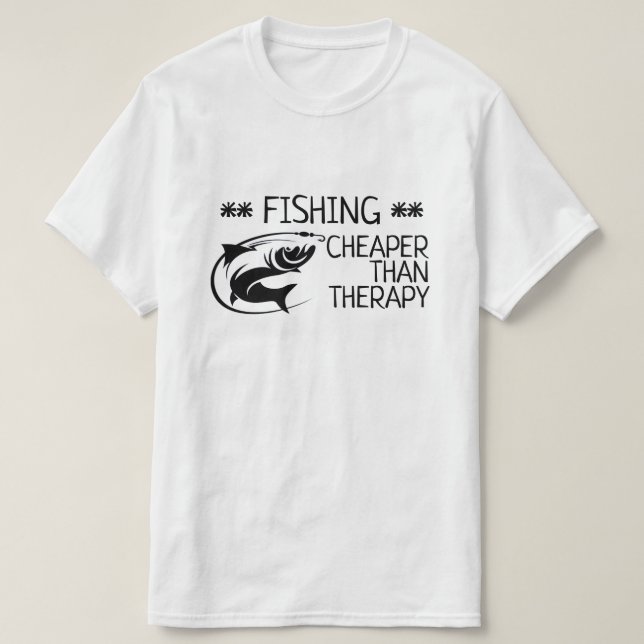Camiseta "PESCA: Mais barato que terapia" (Frente do Design)
