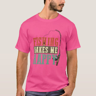 Camiseta Pesca Me Faz Um Pescador Feliz Pescar Desenho