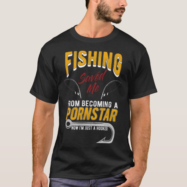 Camiseta Pesca me salvou o presente engraçado para pescar p (Frente)