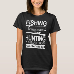 Camiseta Pesca Na Manhã De Caça À Tarde Fisher Hu