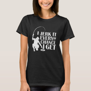 Camiseta Pesca no Gelo Engraçado Eu Sacudo Sempre que Posso