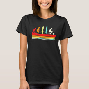 Camiseta Pesca no Gelo Estilo Retro Evolução do Homem para