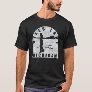 Camiseta Pesca no gelo no Bills Lake Michigan