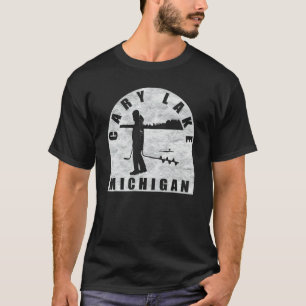 Camiseta Pesca no Gelo no Lago Cary Michigan