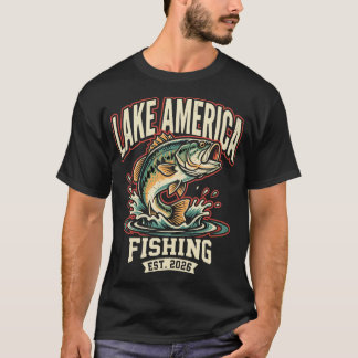 Camiseta Pesca no Lago América Est 2026 Vintage Bass