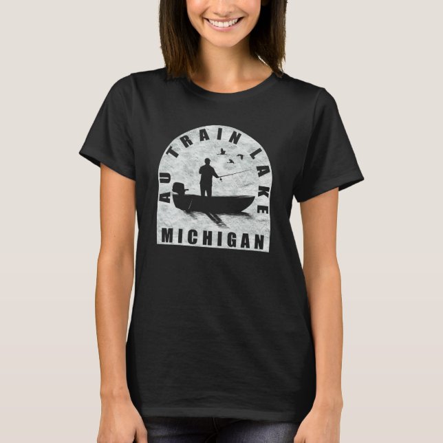 Camiseta Pesca no Lago Au Train Michigan (Frente)