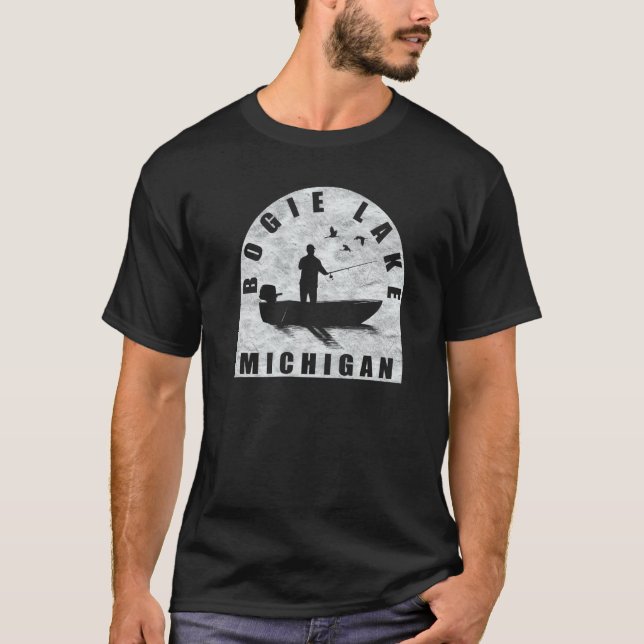 Camiseta Pesca no Lago Bogie Michigan (Frente)