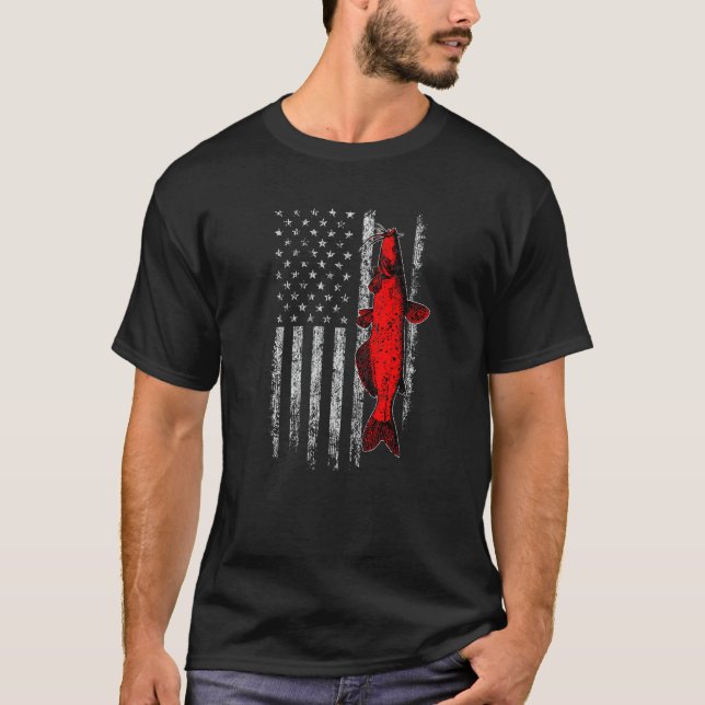 Camiseta Pesca nos Estados Unidos Pavilhão americano Pescad (Frente)
