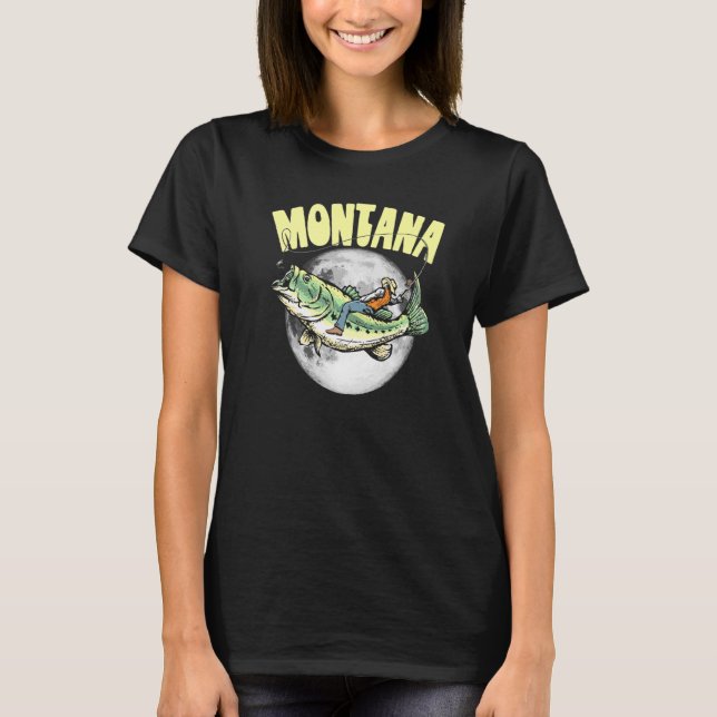 Camiseta Pesca Noturna em Montana Lua Cheia Robalo Boca Gra (Frente)