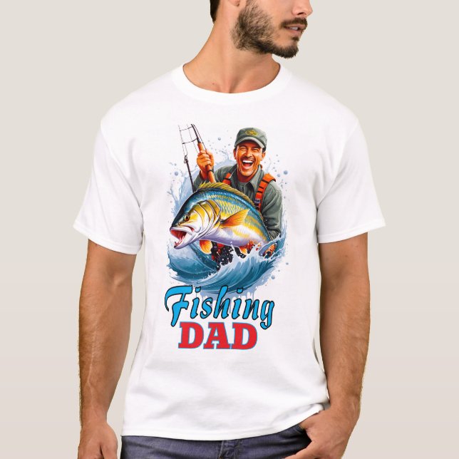 Camiseta Pesca Pai Feliz Peixe Dia de os pais Feliz (Frente)